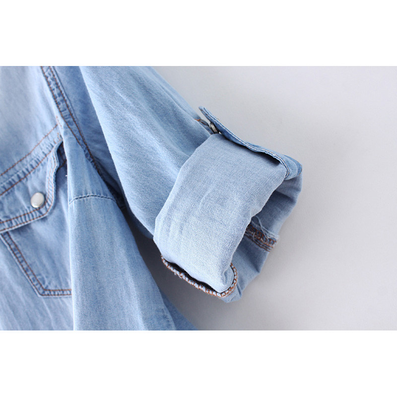 Moteriška palaidinė Moteriška Vasarinė Džinsinė Striukė Marškiniai Ploni Trumpi Skara Apkarpyti Viršutiniai Megztiniai Apsauginiai nuo saulės Drabužiai