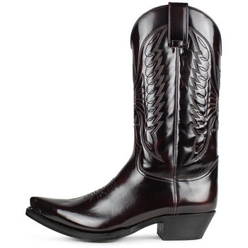 Ανδρικές μπότες Western Cowboy Χειμερινά δερμάτινα παπούτσια Κεντημένες ψηλές μπότες Παπούτσια για ζευγάρια Ελαφρύ Άνετα συν μέγεθος 35-48