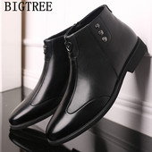 Cizme Chelsea Bărbați Pantofi militari Pantofi italieni Cizme din piele Bărbați Pantofi de iarnă Botine scurte de pluș Bărbați Mărime mare 48 Ayakkabi