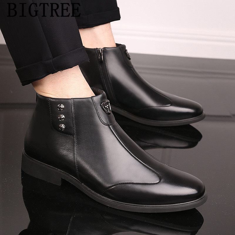 Cizme Chelsea Bărbați Pantofi militari Pantofi italieni Cizme din piele Bărbați Pantofi de iarnă Botine scurte de pluș Bărbați Mărime mare 48 Ayakkabi