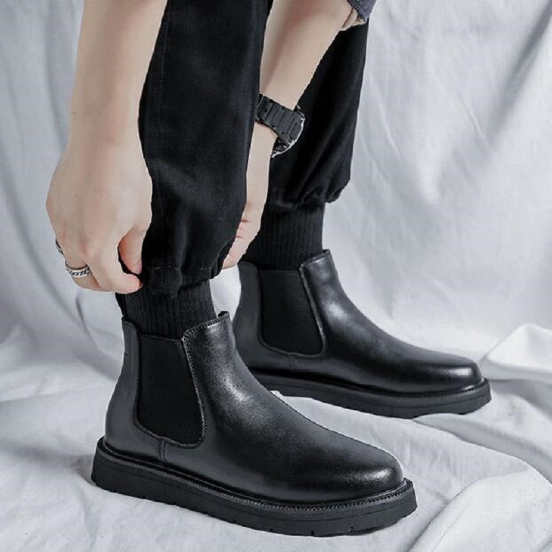 Muške Chelsea čizme Gležnjače u talijanskom stilu Mekana koža Muške čizme Udobne kožne čizme u engleskom stilu 1AA49