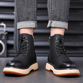 2023 Reducere fierbinte Pantofi pentru bărbați Cizme Martin ocazionale Toamnă Iarnă Cizme pentru bărbați Cizme din piele din piele de culoare solidă Cizme pentru bărbați