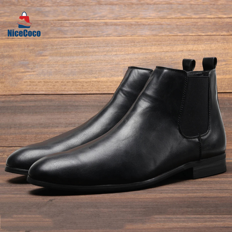 Cipele za muškarce Veličina 7~13 Muške Chelsea čizme Talijanski stil Gležnjače od meke kože Muške čizme 1016