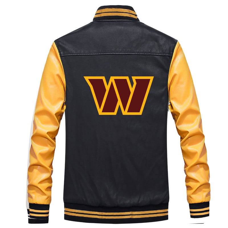 2023. őszi/téli új amerikai kabát, karcsúsított, 3D nyomtatott, monogramos férfi dzseki, divatos, fiatalos állógallérú PU kabát