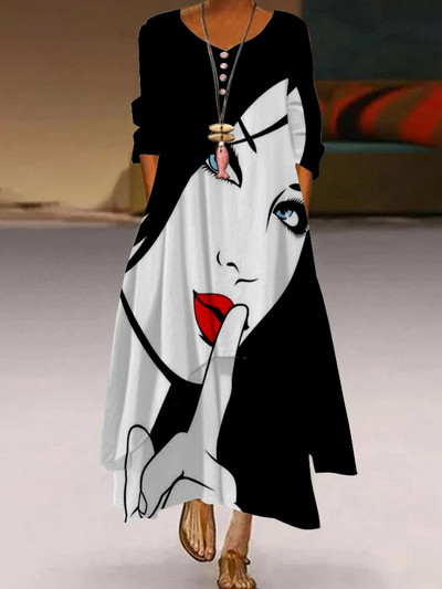 Rochie lungă maxi cu imprimeu floral papagal Rochii de seară de petrecere la modă pentru femei Robă sexy cu talie înaltă Rochie elegantă de vară cu mâneci lungi