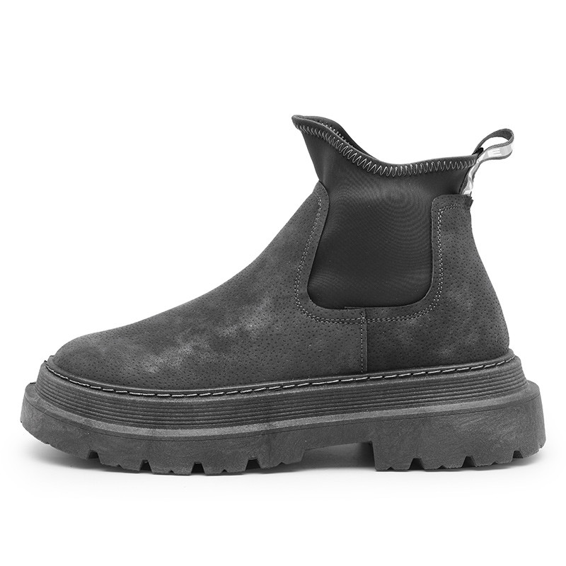 Storapadžiai vyriški aulinukai 2023 m. Nauji vyriški batai Laisvalaikio dirbtinės zomšos vienspalviai užsegami vyriški batai Klasikiniai „Chelsea“ batai „Botines“