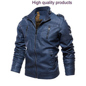 Originalni luksuzni kaput 4xl plavi biciklistički muški stalak za motocikle, kožna jakna s patentnim zatvaračem, kaputi velike veličine