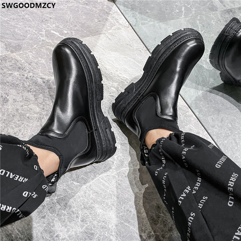 Cizme Chelsea Bărbați Pantofi cu platformă Cizme pentru bărbați Cizme din piele Bărbați Pantofi casual pentru bărbați 2023 Zapatillas Hombre Chaussure