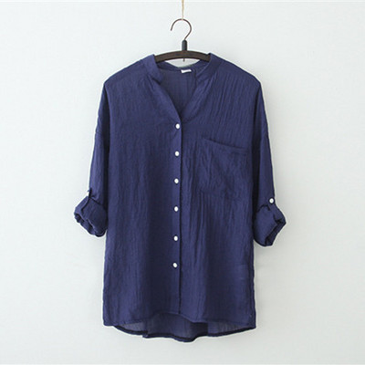 Bluză de vară Cămașă Femei Topuri din material subțire Top din bumbac Bluze albe Cămăși pentru femei Îmbrăcăminte cu mânecă lungă Camisa