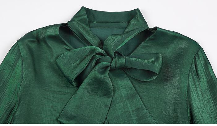 Jesen Proljeće Žene Ženska velika mašna ovratnik dugih rukava Žuta bež bluza Gornja majica, ženska odjeća, gornji dijelovi bluze za žene