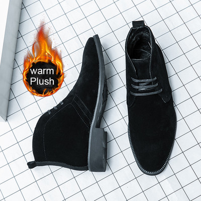 2023 m. madingi nauji Wram pliušiniai Chelsea kulkšnies batai vyriški žieminiai juodi zomšiniai suvarstomi aukštakulniai vyriški vienodi batai Botas Mujer