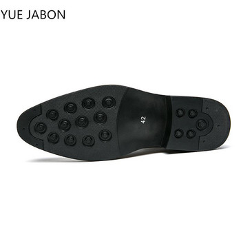 Обувки Brogue Кафяви ботуши Челси Мъжки ботуши с квадратни пръсти с ниски токчета Мъжки ботуши Zapatos Hombre Размер 38-46