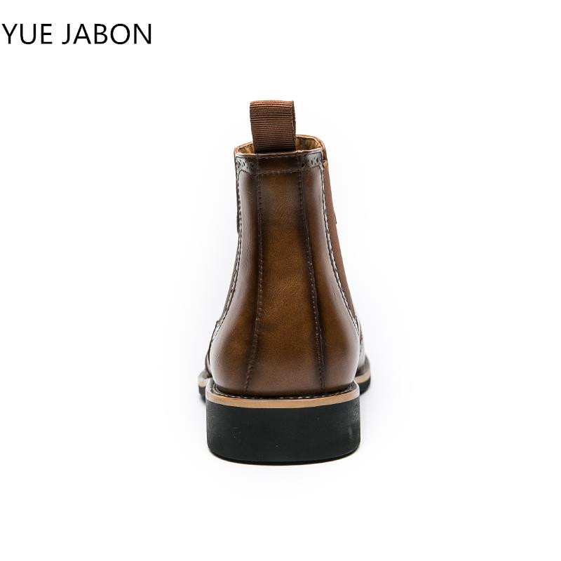 Pantofi Brogue Cizme Chelsea maro Botine cu vârf pătrat pentru bărbați cu tocuri joase Zapatos Hombre Cizme pentru bărbați Dimensiunea 38-46