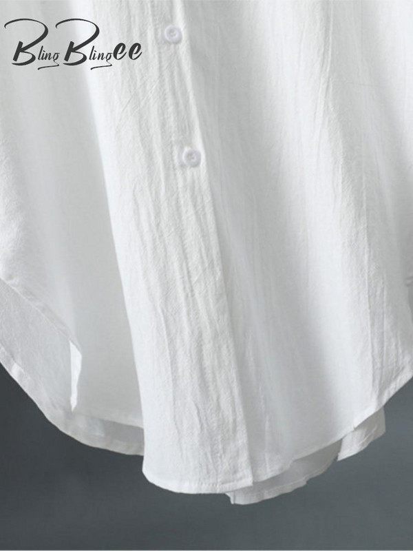 „BlingBlingee“ 2023 m. pavasario negabaritinės moteriškos baltos marškinių suknelės „Traf“ senovinės ilgomis rankovėmis, lenktais apvadais, medvilninės lininės moteriškos vidutinio dydžio suknelės