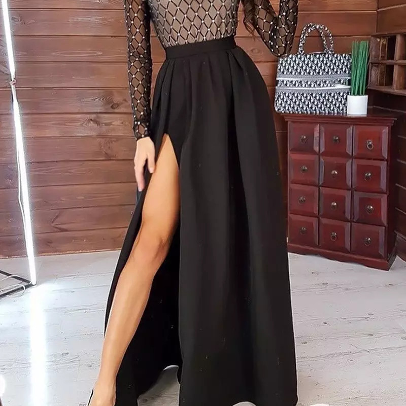 Rochii șic elegante pentru femei, petrecere de seară, toamnă, iarnă, rochie vintage, sexy, cu mâneci lungi, cu mâneci lungi, pentru petrecerea de zi și de noapte