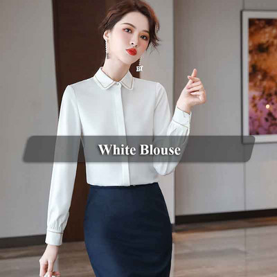 Lenshin Nová látka Vysokokvalitná hladká a mäkká patchw košeľa pre ženy Blúzka s kravatou Elegantné topy s dlhým rukávom Kancelárske oblečenie pre dámy do práce