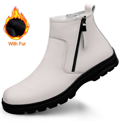 Pantofi de afaceri pentru bărbați din Pantofi casual italieni de lux Cizme Chelsea calde de iarnă Botine formale pentru bărbați de înaltă calitate