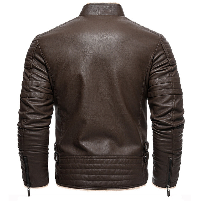 Χειμερινά παλτό φλις για άντρες με γούνινο γιακά χοντρό Ζεστό αντιανεμικό δερμάτινο μπουφάν Μόδα Casual ρετρό streetwear Parkas Ανδρικά ρούχα