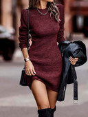 Γυναικείο Πλεκτό Πλεκτό Πλεκτό Φόρεμα Φθινοπωρινό Χειμερινό Πλεκτό Πλεκτό Φόρεμα πάρτι XXBLH-9839