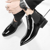 Νέες μπότες Chelsea για άντρες Μαύρες επαγγελματικές επίσημες μπότες αστραγάλου Μέγεθος 38-46 Ανδρικές μοντέρνες δερμάτινες κοντές μπότες Ανδρικές μπότες