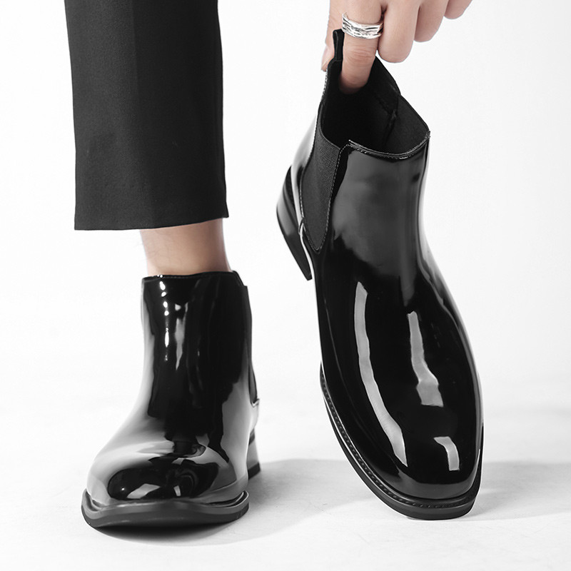 Νέες μπότες Chelsea για άντρες Μαύρες επαγγελματικές επίσημες μπότες αστραγάλου Μέγεθος 38-46 Ανδρικές μοντέρνες δερμάτινες κοντές μπότες Ανδρικές μπότες