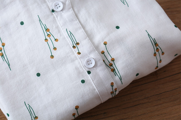 Γυναικεία λογοτεχνική μπλούζα σε στυλ Japan με διπλό βαμβακερό νήμα Peter Pan με γιακά μακρυμάνικο πουκάμισο Φαρδιά, καθημερινά λευκά πουκάμισα