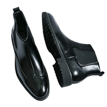 Νέες μαύρες ανδρικές μπότες Chelsea Block Business Handmade Wedding Ανδρικές Κοντές Μπότες Δωρεάν αποστολή Μέγεθος 38-46