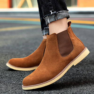 WEH vyriški batai mėgėjų laisvalaikio batai pavasariui ir žiemai Elegantiški „Chelsea“ batai vyriški karvės zomšos oda, plius 47 dydis Zapatillas Hombre