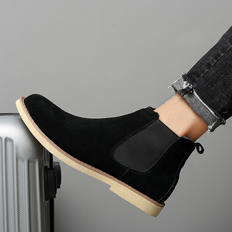 WEH Cizme Bărbați Pantofi Ocazionali Iubitori Primăvară Și Iarnă Cizme Chelsea Elegante Bărbați Piele De Vietă De Viotă Mărimea Plus 47 Zapatillas Hombre