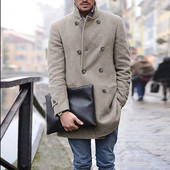 2023 m. vyriškas paltas Didžiosios Britanijos vyrų vidutinio ilgio ilgomis rankovėmis vilnonis paltas Pavasarinis ir rudeninis vilnonis paltas Madingas Trench paltas