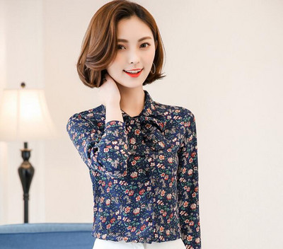 Proljetna nova ženska košulja Ženska majica dugih rukava s remenom i mašnom od šifona Gornja uredska ženska modna radna odjeća H9026