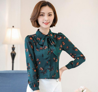Proljetna nova ženska košulja Ženska majica dugih rukava s remenom i mašnom od šifona Gornja uredska ženska modna radna odjeća H9026