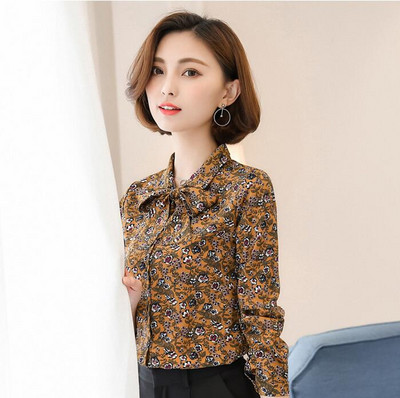 Proljetna nova ženska košulja Ženska majica dugih rukava s remenom i mašnom od šifona Gornja uredska ženska modna radna odjeća H9026