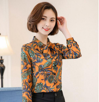 Proljetna nova ženska košulja Ženska majica dugih rukava s remenom i mašnom od šifona Gornja uredska ženska modna radna odjeća H9026