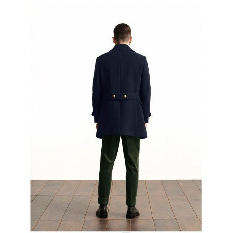 2023 haine noi pentru bărbați europene și americane, bărbați britanici, de lungime medie, cu mâneci lungi, haine de lână, de toamnă și iarnă.