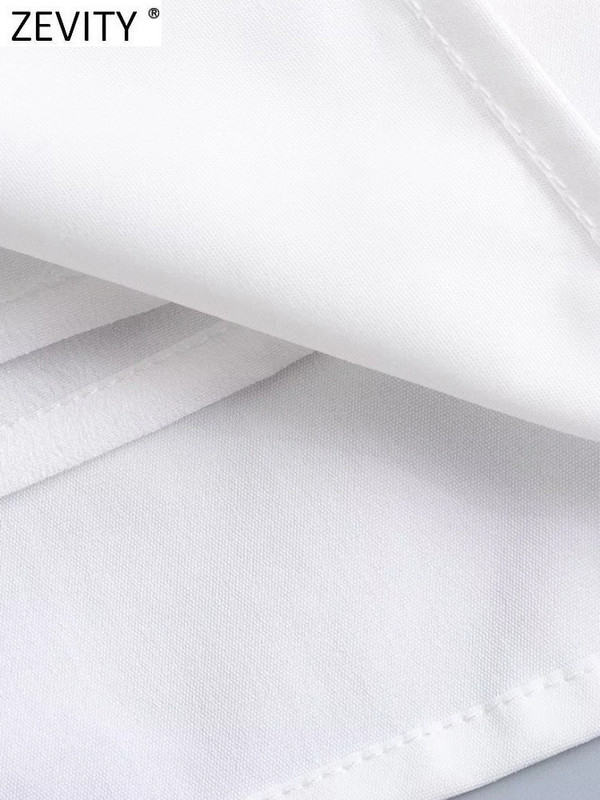 Zevity Moda femei cu decolteu în V dantelă croșetat mozaic alb mini rochie femei șic cu mânecă lungă cu dantelă în sus, rochii DS1905