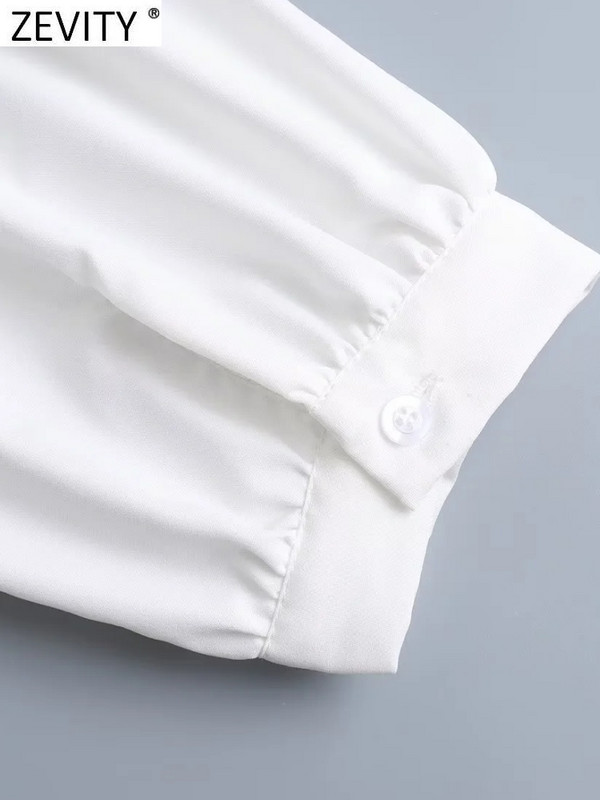 Zevity Moda femei cu decolteu în V dantelă croșetat mozaic alb mini rochie femei șic cu mânecă lungă cu dantelă în sus, rochii DS1905