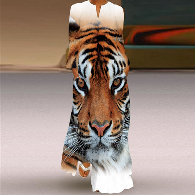 Vintage γυναικείο μακρύ φόρεμα μόδας 2023 Κομψό γυναικείο τύπωμα πεταλούδας V-λαιμόκοψη Μακρυμάνικο τσέπη Φαρδιά casual φορέματα S-5XL