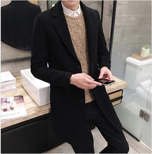 Zimska vunena duga jakna Muški modni uski trenč kaputi 10 opcija boja Gornji kaput Muška crno bijela kaki crvena vjetrovka