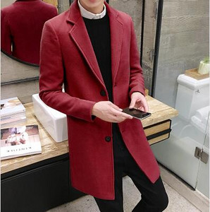 Zimska vunena duga jakna Muški modni uski trenč kaputi 10 opcija boja Gornji kaput Muška crno bijela kaki crvena vjetrovka