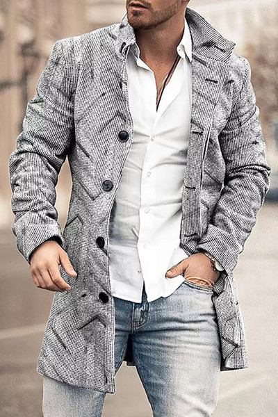 Madingi vyriški paltai Laisvalaikio ilgos viršutinės vyriškos storos vilnos šiltas paltas Atvartas pavasarinis rudeninis paltas plius dydis 5xl ilgas paltas