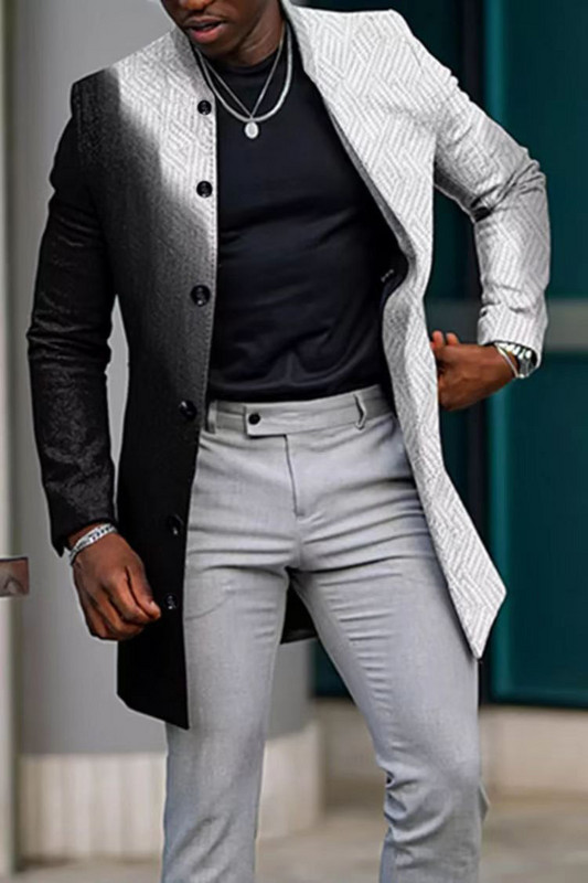 Madingi vyriški paltai Laisvalaikio ilgos viršutinės vyriškos storos vilnos šiltas paltas Atvartas pavasarinis rudeninis paltas plius dydis 5xl ilgas paltas