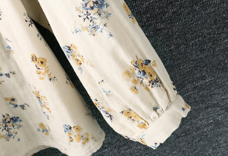 Nova proljetna ženska bluza u japanskom stilu Swetty Fresh čipkane majice s cvjetnim printom Dupla pamučna pređa s dugim rukavima