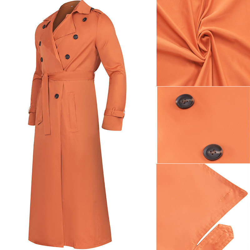 Ανδρική μακρυά καμπαρντίνα μονόχρωμη μακρυμάνικη μακρυμάνικη ζακέτα με κουμπιά ζακέτα Business Commuter Cloak Coat S-2XL