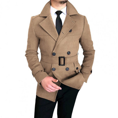 Masculin populari Coldproof Buttons haină de lână lavabilă bărbați îmbrăcăminte exterioară mâneci lungi pentru exterior