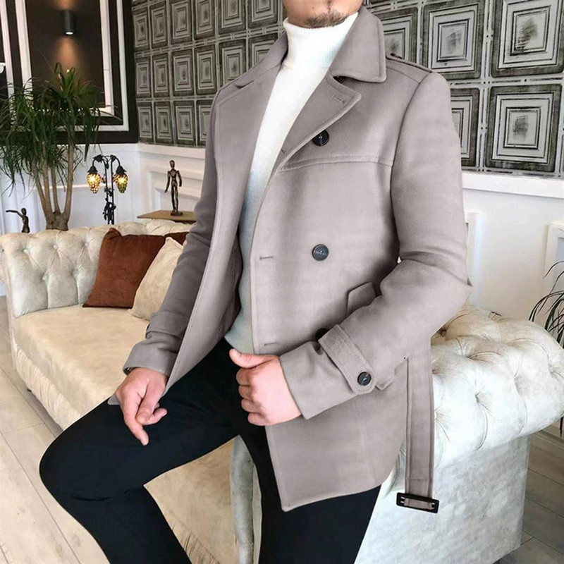 Masculin populari Coldproof Buttons haină de lână lavabilă bărbați îmbrăcăminte exterioară mâneci lungi pentru exterior