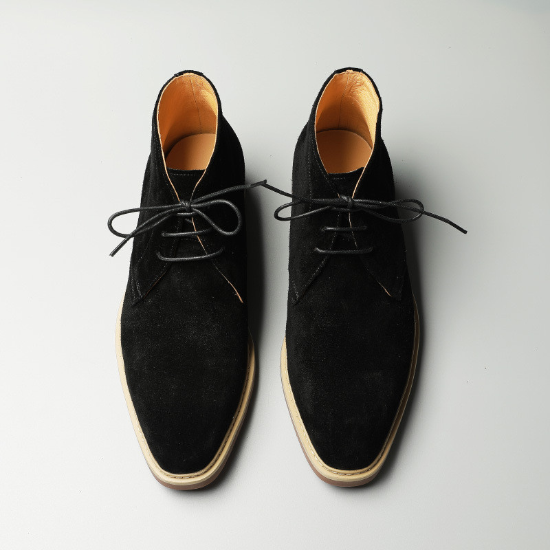 Cizme Chelsea de iarnă pentru bărbați, piele de căprioară autentică, cu platformă, brogue, ocazional, la gleznă, pantofi plat cu șireturi, rochie, cizme de marcă de designer