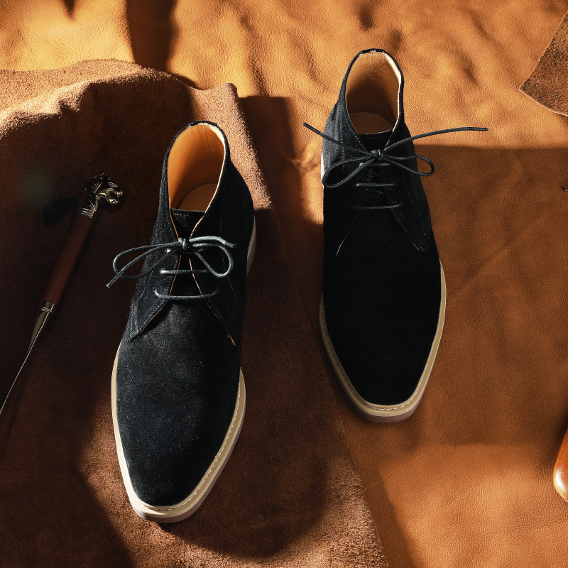 Cizme Chelsea de iarnă pentru bărbați, piele de căprioară autentică, cu platformă, brogue, ocazional, la gleznă, pantofi plat cu șireturi, rochie, cizme de marcă de designer