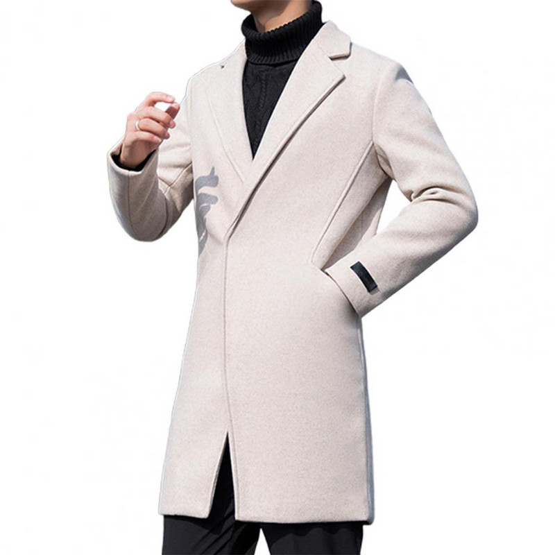 Ανδρική καμπαρντίνα με μονό κουμπί Κορεάτικο στιλ Φθινοπωρινό Χειμώνα Χοντρό λεπτό παλτό αντιανεμικό για καθημερινή χρήση