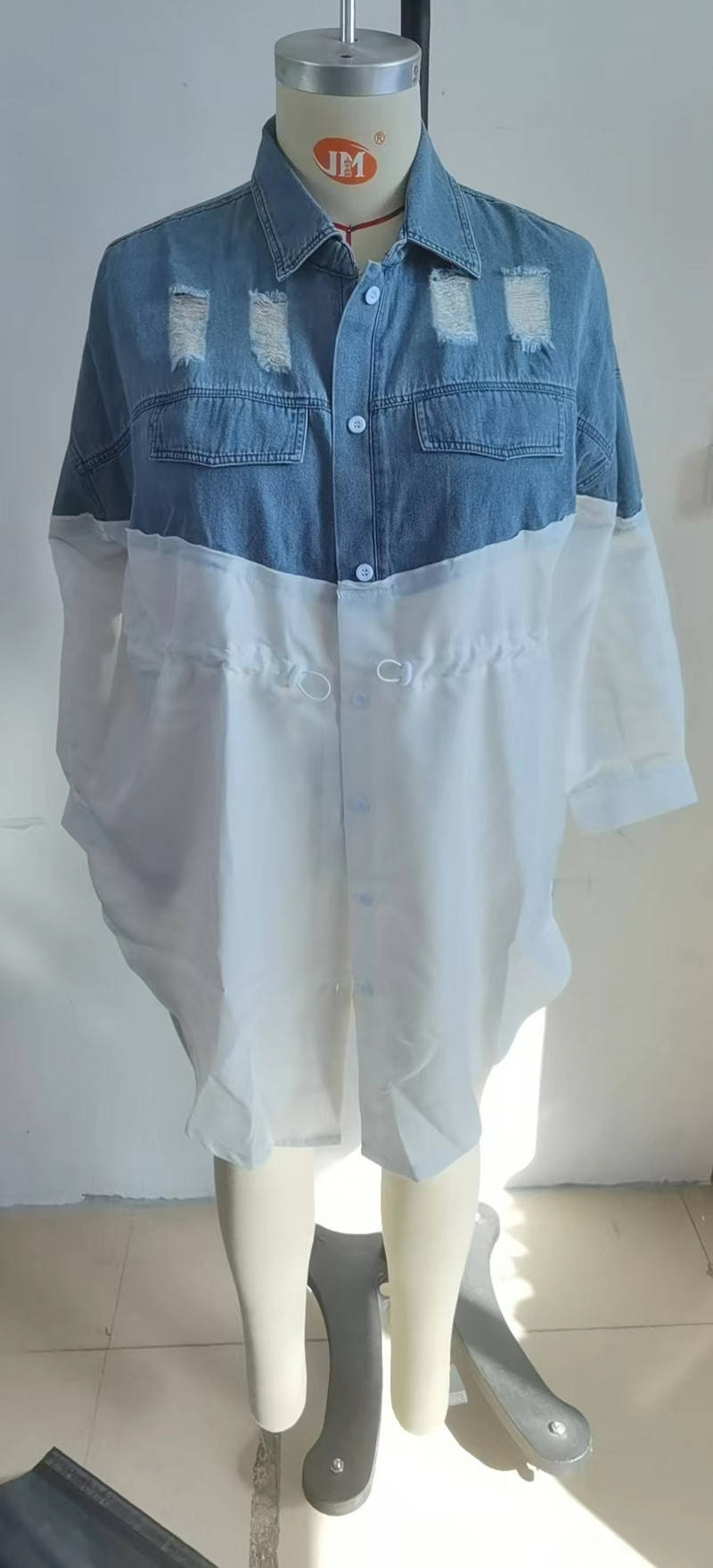 Ženske klupske večernje haljine velikih veličina Patchwork Denim Haljine s bluzama Lady Fashion Elegantna suknja Jesenska odjeća dugih rukava 2023. Y2K